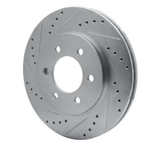 Ford Expedition Brake Rotor (1) - Front Left - R1 Concepts - Drilled & Slotted - Silver - `02-`06